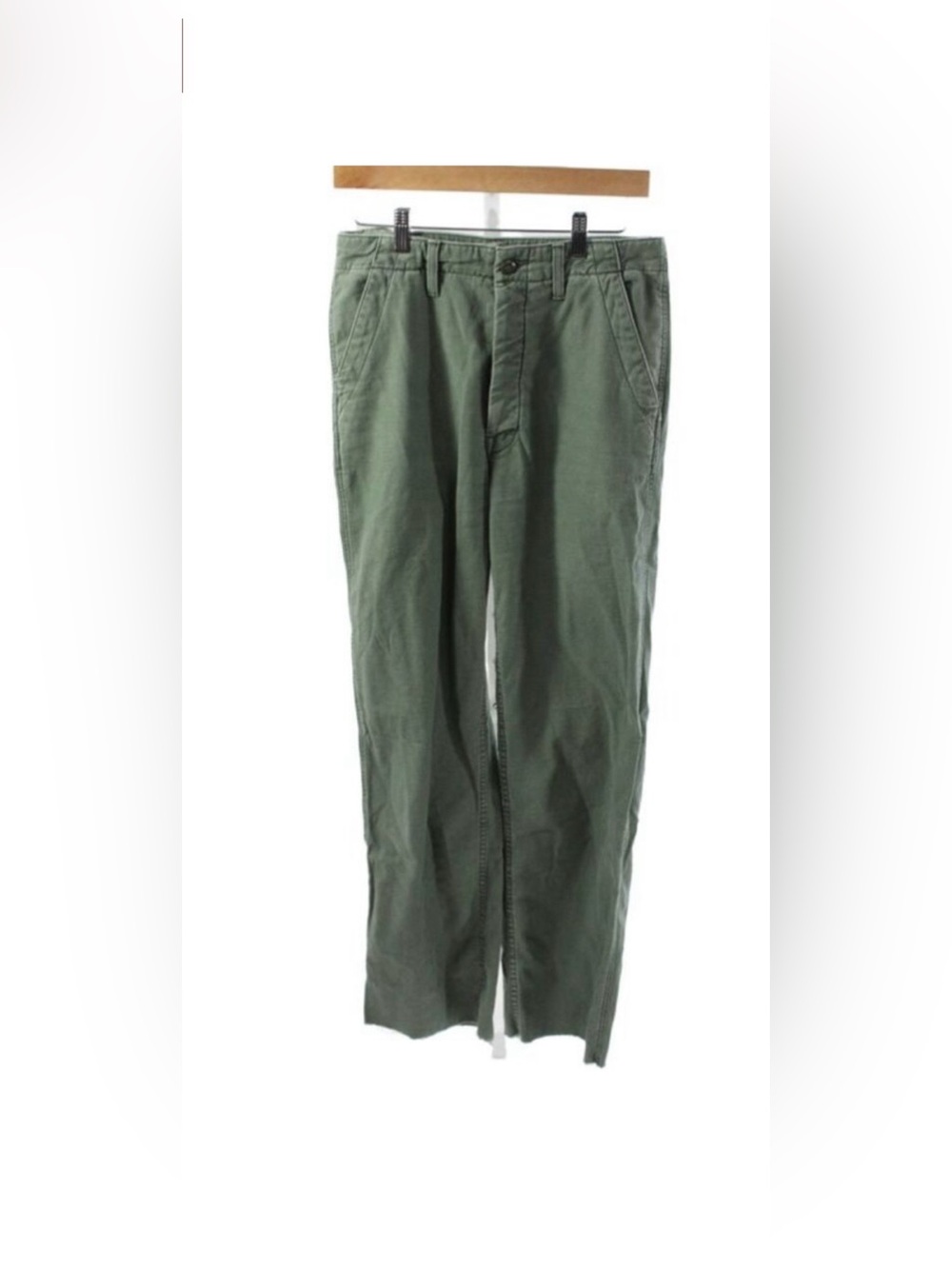 Mother Womens Chino Pants Military Green Mid Rise 31in Cotton Size 27